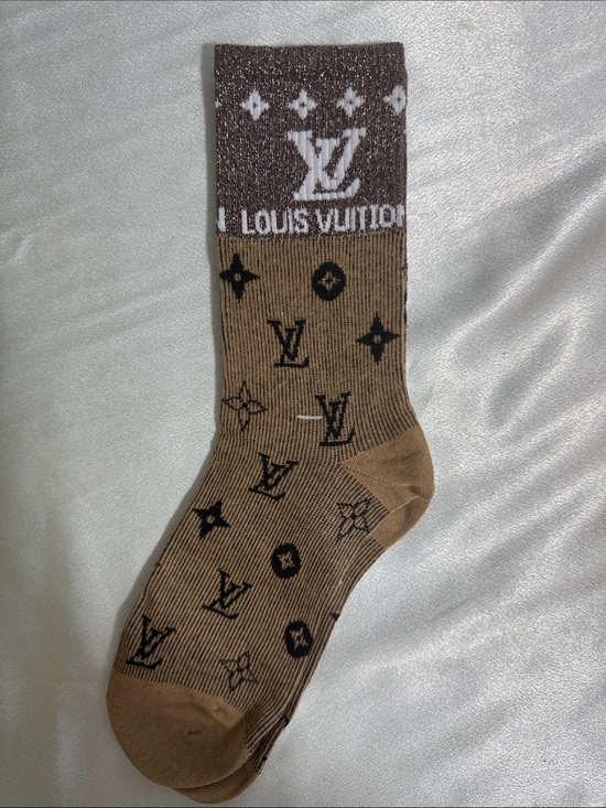 Louis Vuitton Other - Louis Vuitton Brown and Tan Monogram Crew Socks🔥New! Unisex!
